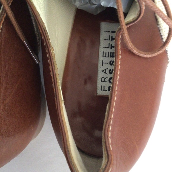 FRATELLI ROSSETTI LINEN AND LEATHER OXFORD SHOES SIZE 37.5 - Picture 10 of 15